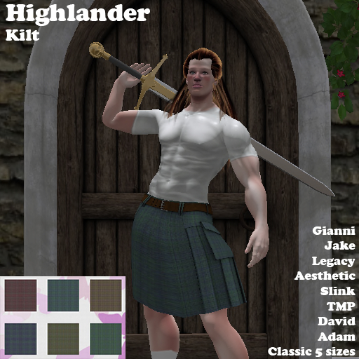 Second Life Marketplace Highlander Kilt BOXED